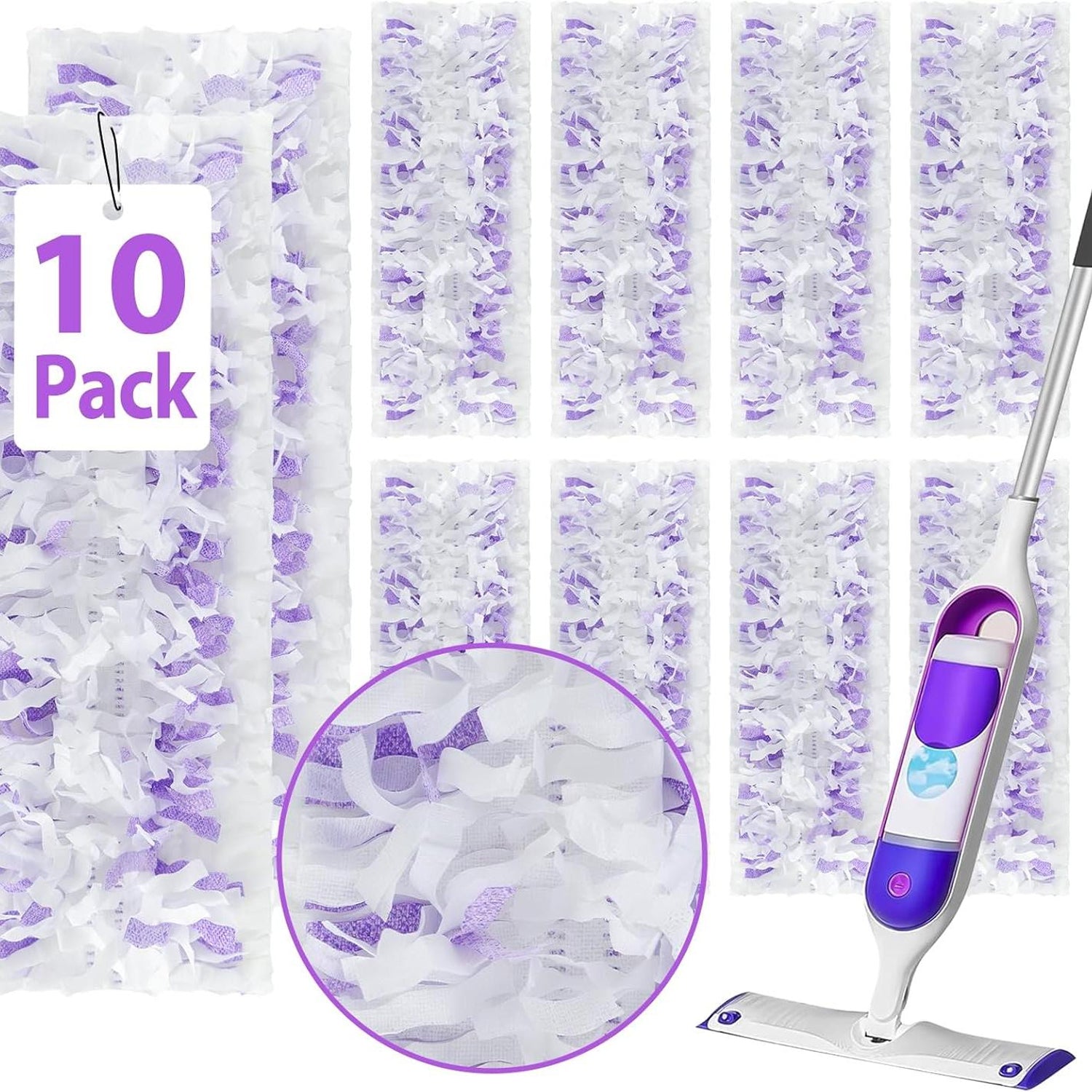 10 Count Power Mop Refills Pads Compatible with Swiffers Power mop