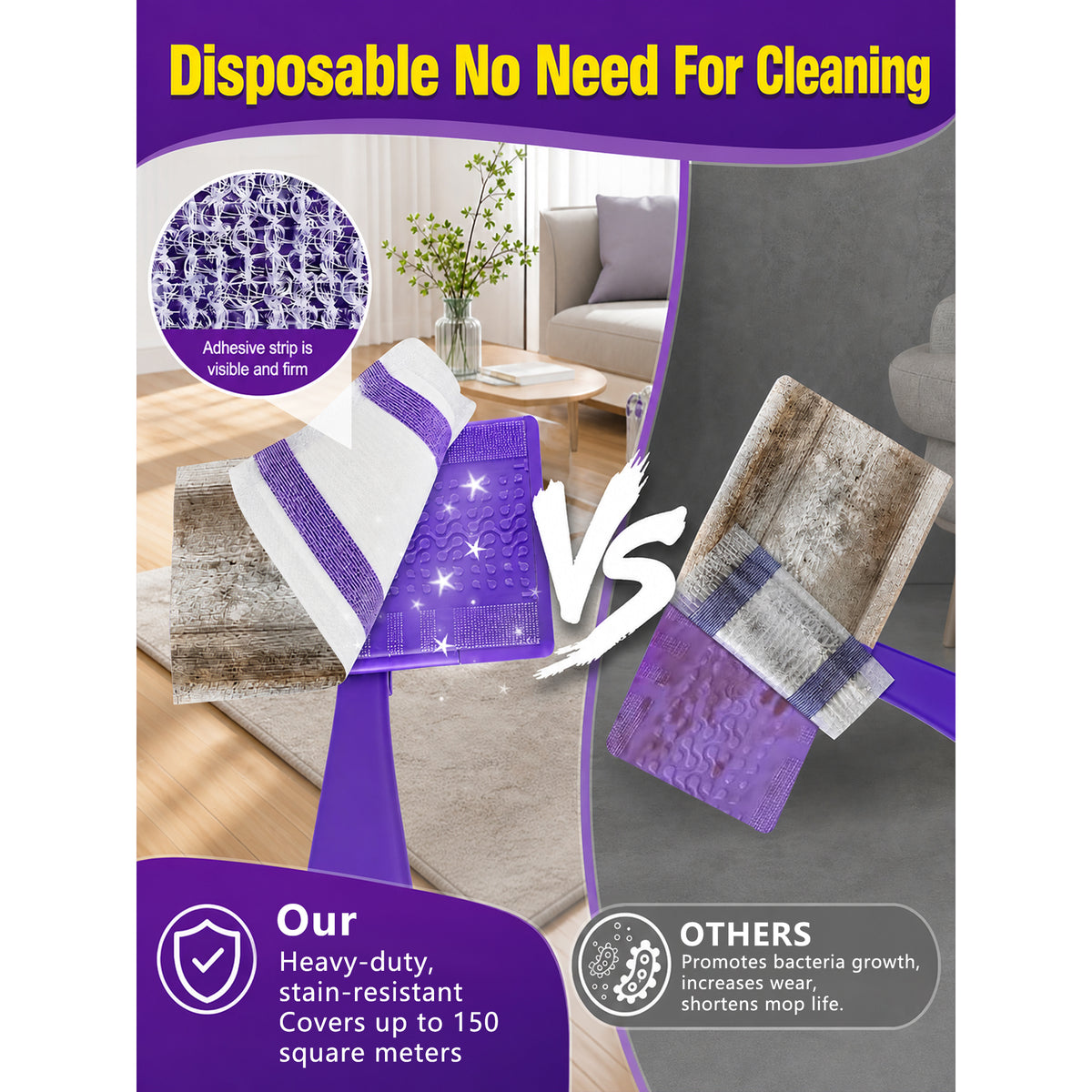 ZQZiQi Disposable WetJet Mopping Pad Refills for Swiffer Spray Mop, Wet & Dry Multi-Surface Absorbent Replacement Cleaning Pads, 40-Count