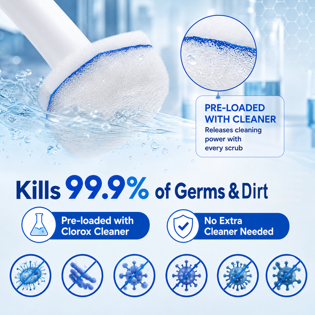 ZQZIQI 80 Count Toilet Wand Refills for Clorox Toilet Wand, 10X Cleaning Power to Toilet Bowl, High-Density Disposable Toilet Brush Scrubber