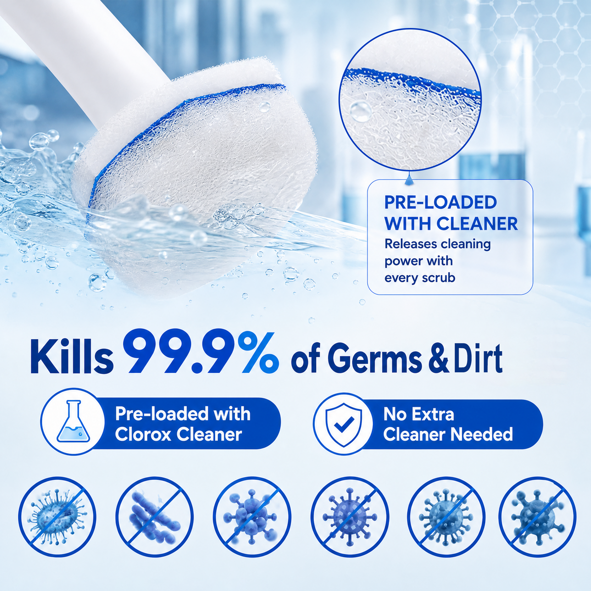 ZQZIQI 80 Count Toilet Wand Refills for Clorox Toilet Wand, 10X Cleaning Power to Toilet Bowl, High-Density Disposable Toilet Brush Scrubber