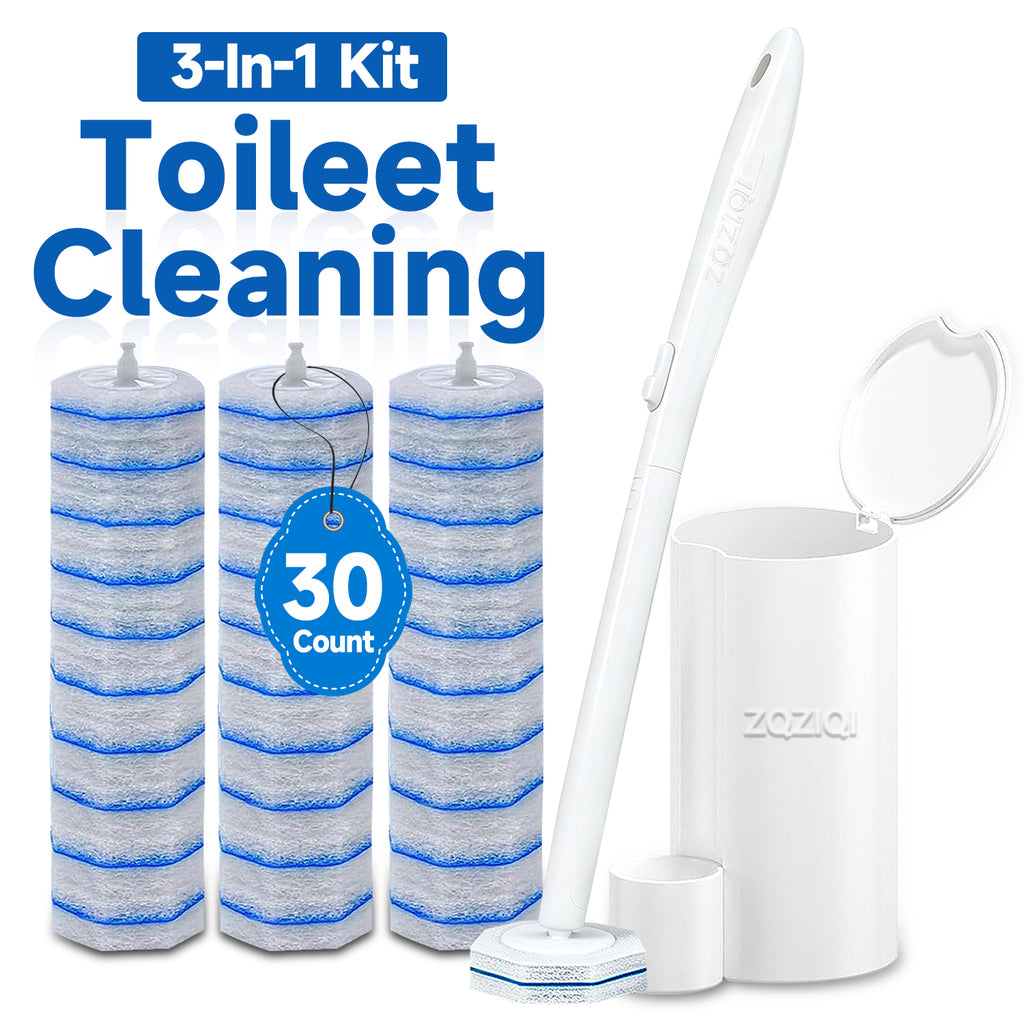 30 Pack Toilet Brushes Wand Refills Kit Compatible with Clorox, Instant Foam Cleaning, Secure Lock No Slipping, Odor Neutralizing, Easy Snap-On Design