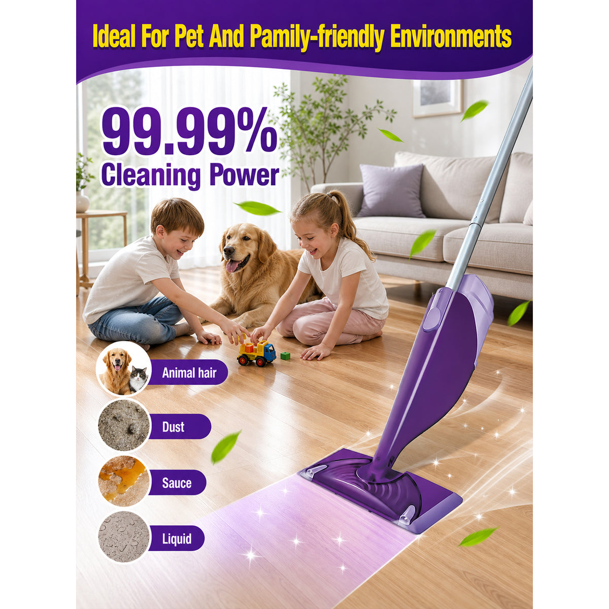 ZQZiQi Disposable WetJet Mopping Pad Refills for Swiffer Spray Mop, Wet & Dry Multi-Surface Absorbent Replacement Cleaning Pads, 40-Count