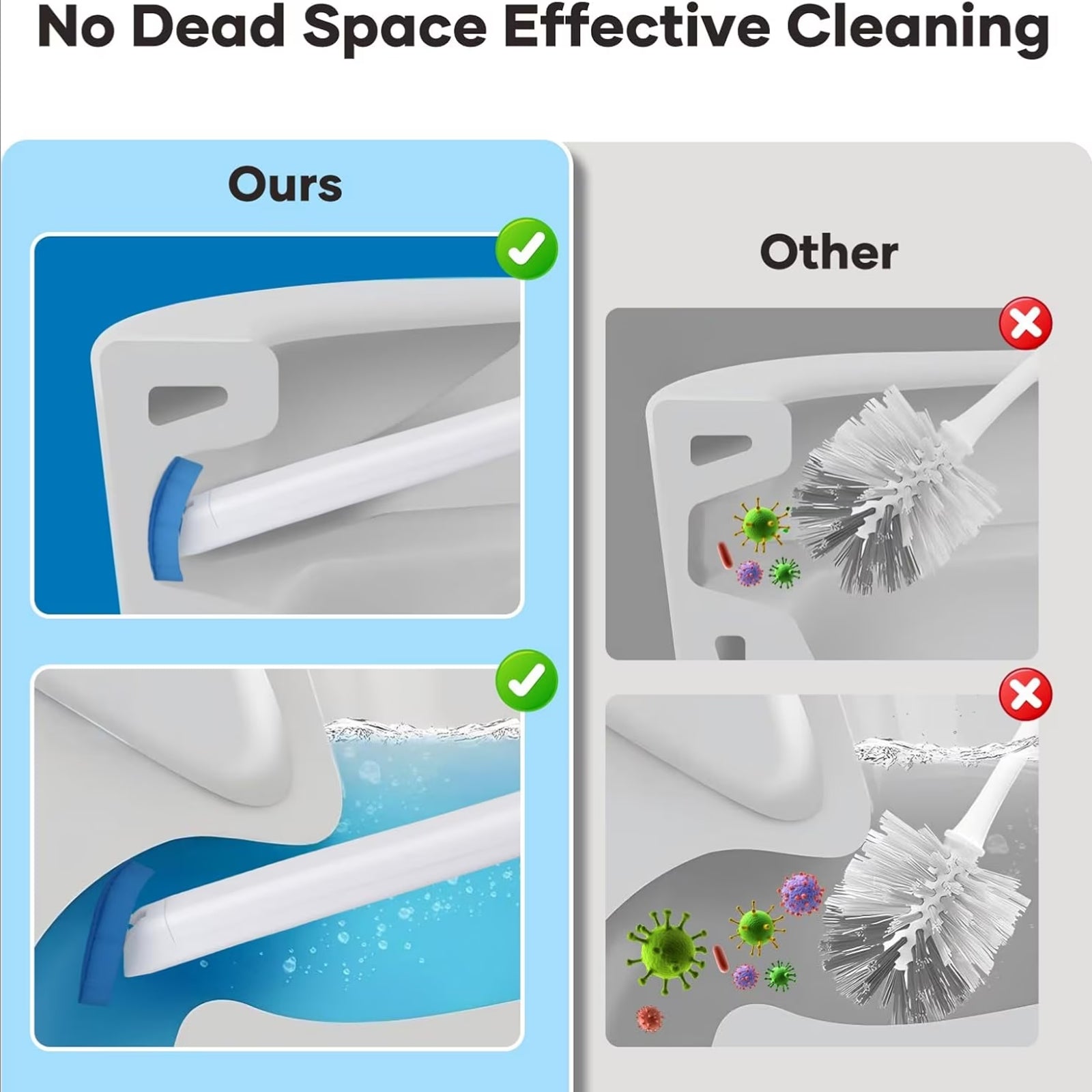 Toilet Bowl Brush with 96 Refills