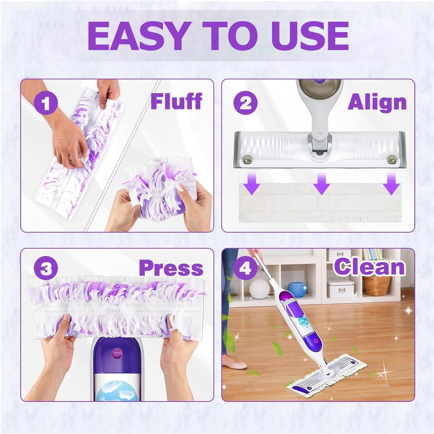 20 Count PowerMop Mopping Pad Refills Compatible with Swiffers