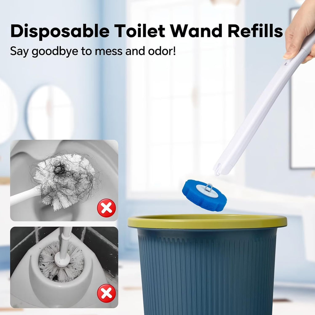 Toilet Bowl Brush Set with 24 Refills