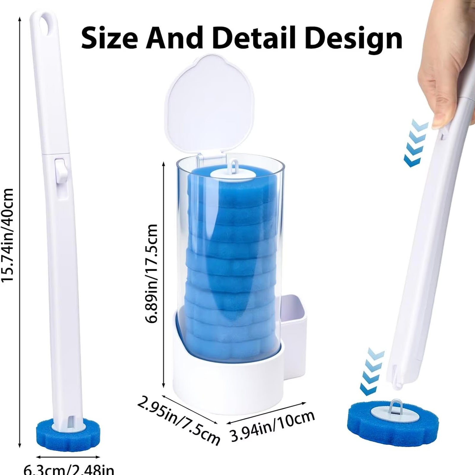 Toilet Bowl Brush Set with 24 Refills