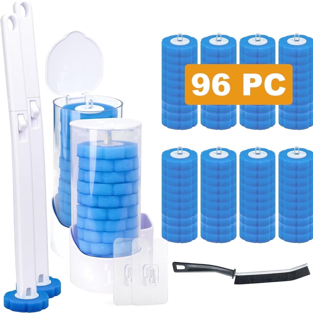 Toilet Bowl Brush with 96 Refills