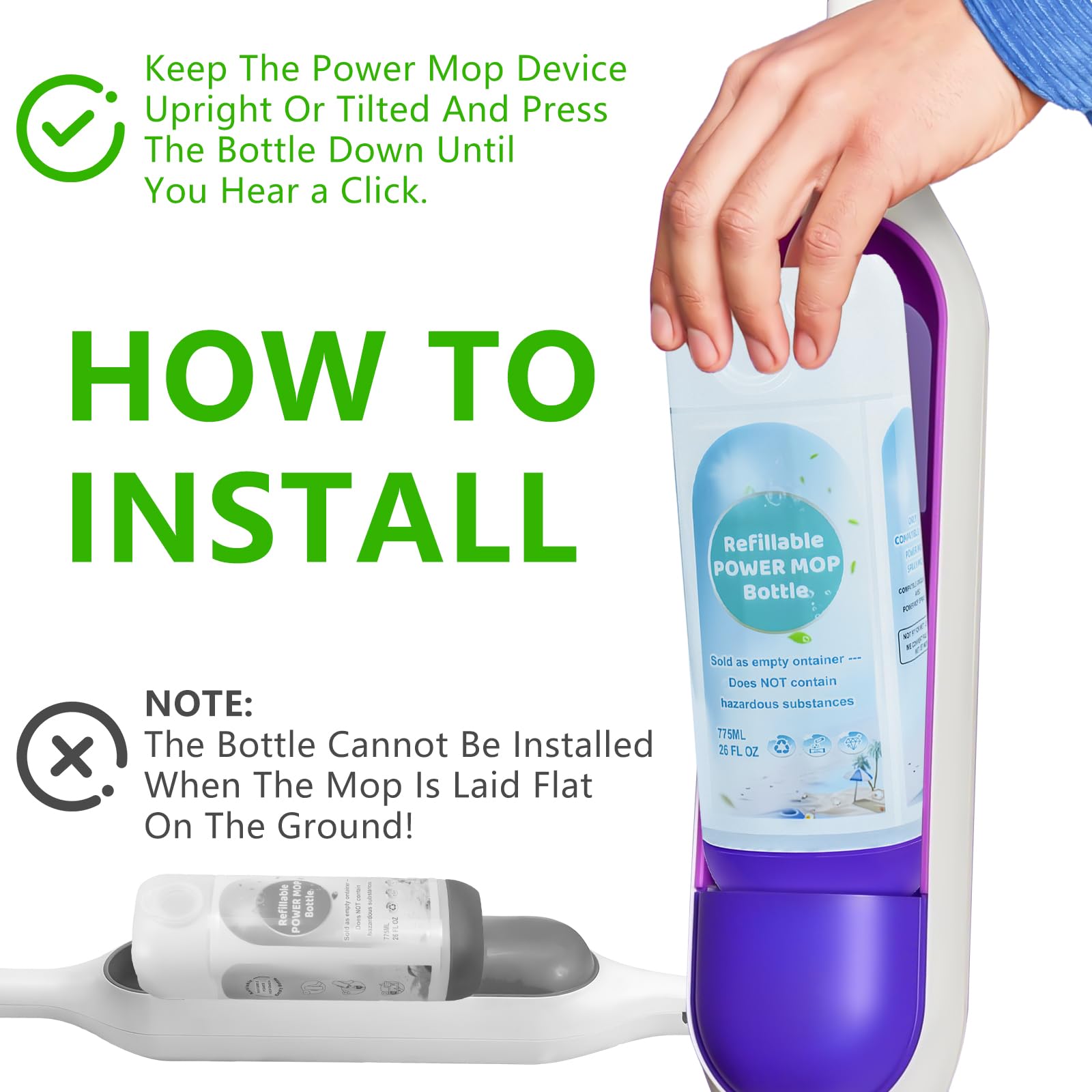 2 Pack PowerMop Refillable Bottles